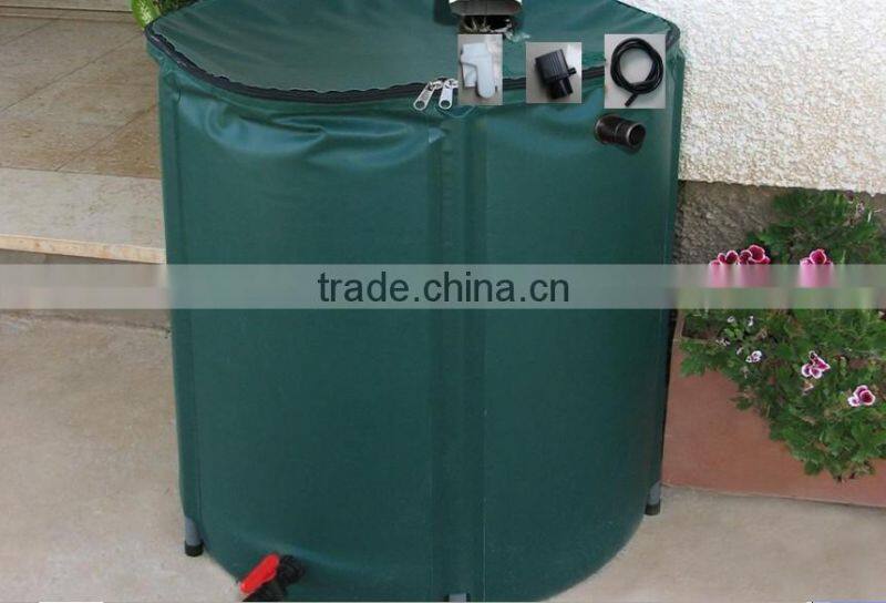 Portable Rain Barrel 50 Gallon Collapsible Outdoor Garden Water Collector Spout