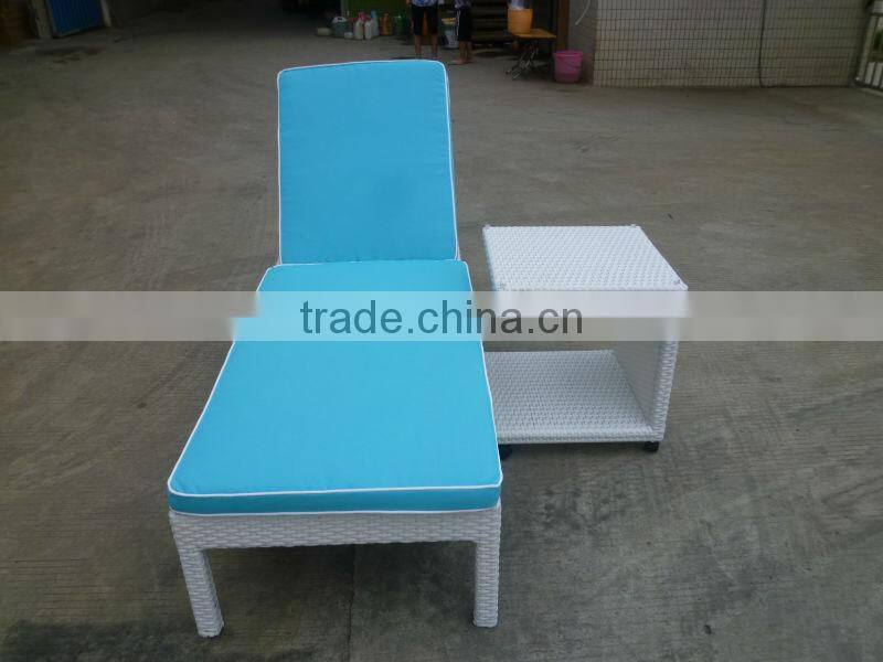 A - outdoor furniture set durable pe rattan soft sun lounger 7016-2