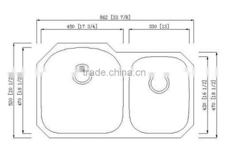 Undermount 304#Stainless steel Kitchen Sink