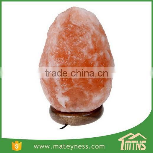 Wood Base Natural Crystal Himalayan Rock Salt Lamp