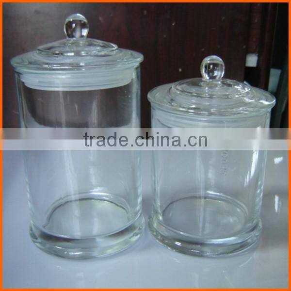 Wholesale clear round candle glass jar dome lid
