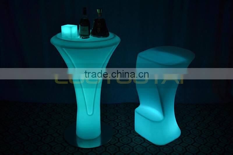 led bar chair/rechargeable battery operated RGBW color change illuminated bar stool chairs