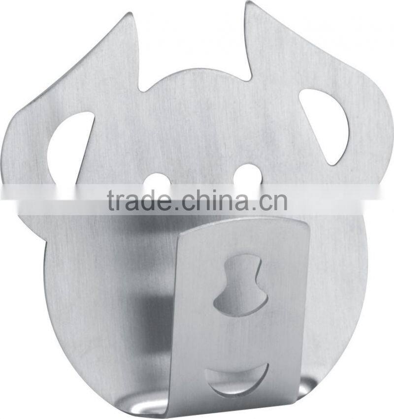 cute pig head stainless steel adhesive single door hooks