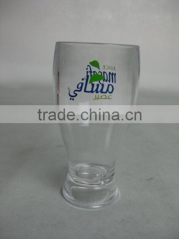 Clear Pilsner Beer Glasses, Acrylic beer glass, classical 500ml beer glasses