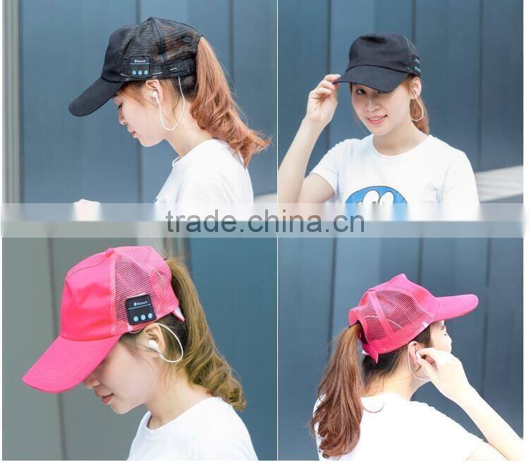 Bluetooth music mesh hat summer sun hat baseball cap with smart Bluetooth headset fashion hats