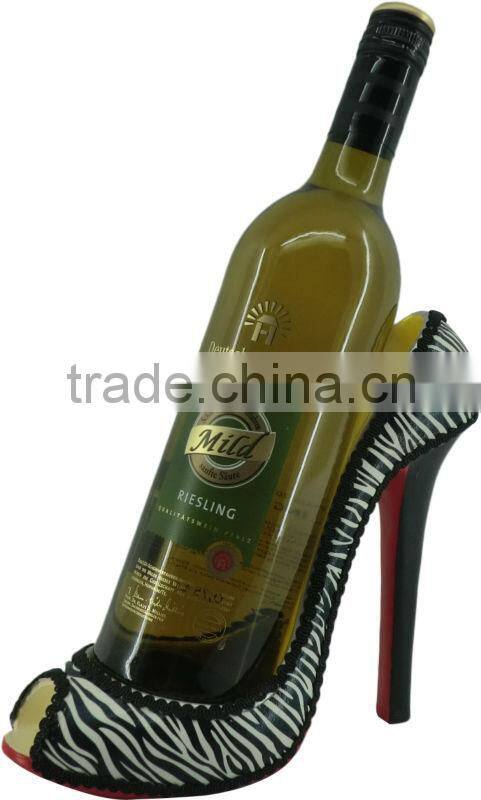 2014 new items high heel shoe wine bottle holders resin statue