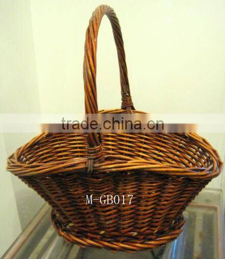 Antique wicker gift basket with handle & Christmas willow gift basket ( factory supplier)