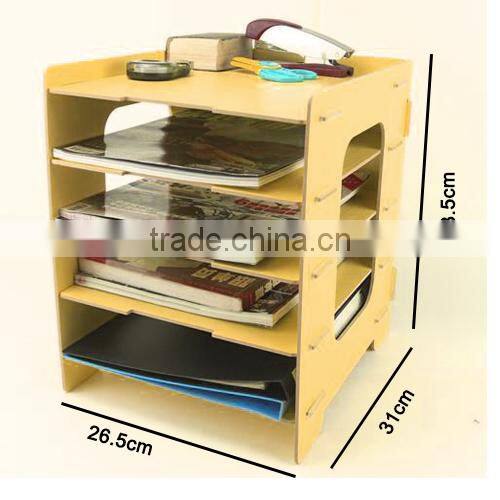 Office Desk Organizer, wooden 5-Trays