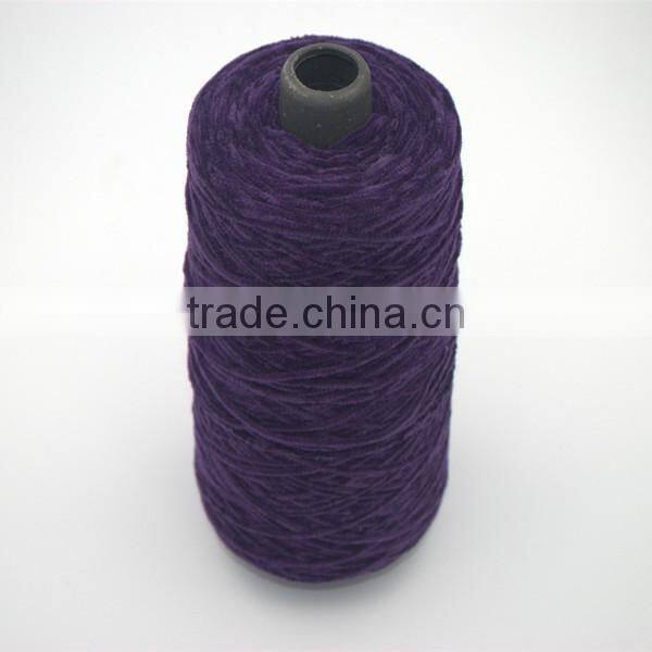 Wholesale dyed polyester chenille yarn Nm6 acrylic-like fancy yarn for sale
