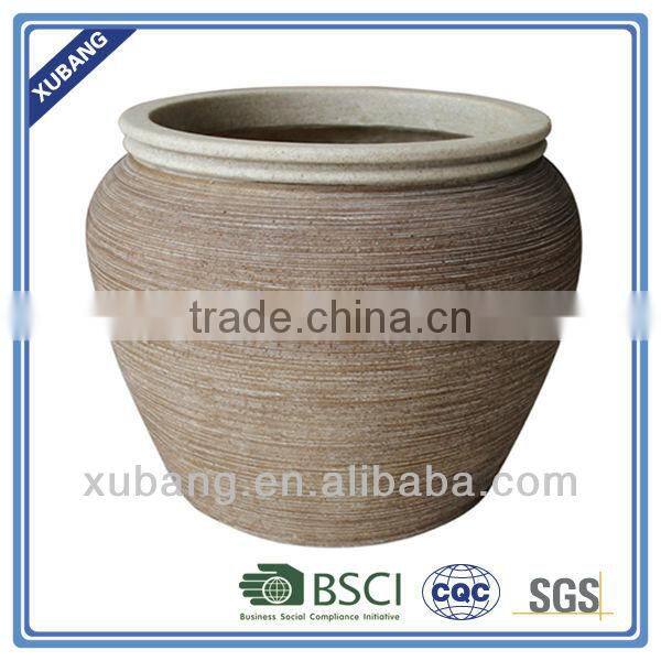 sandstone fashion ribbed finish flower pots wholesale big flower vase