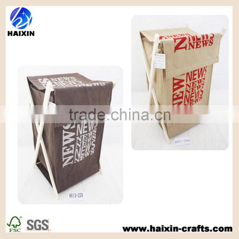 2 x Lightweight Clothes Laundry Hamper Basket Linen Folding Flat Wood Frame NEW