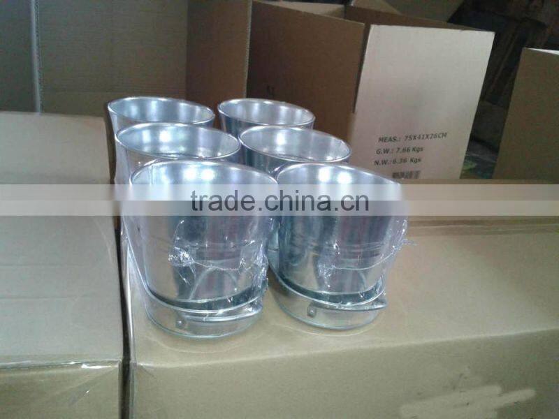 Set of 3 Planters Plant Pot Holders Small Bucket for Flower Pots With Tray