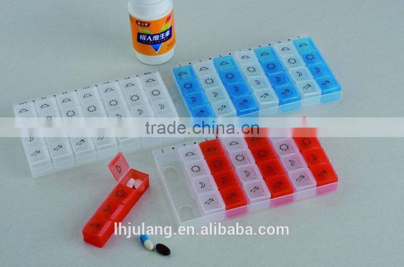 Wholesale 28 compartments plastic weekly pill box