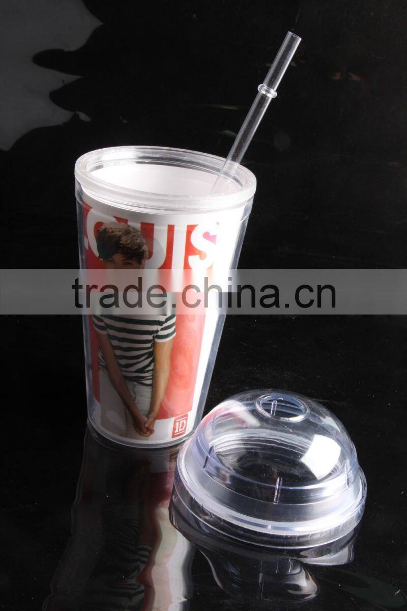 Sedex 4p approved factory 450ml tumbler with straw for promotional