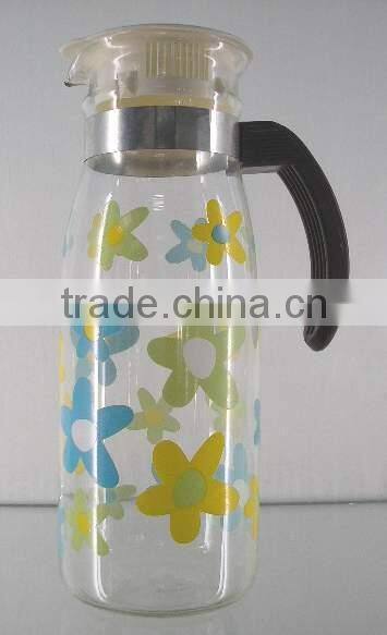 High quality glass coffee pot glass tea jug fusing glass hot pot with handle