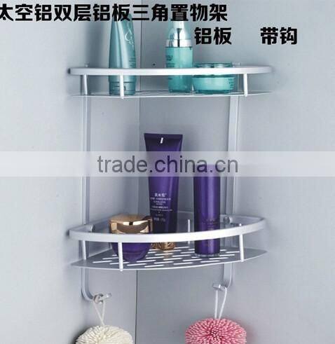 Aluminum space bathroom shelf toilet three triangular corner basket thickened aluminum plate