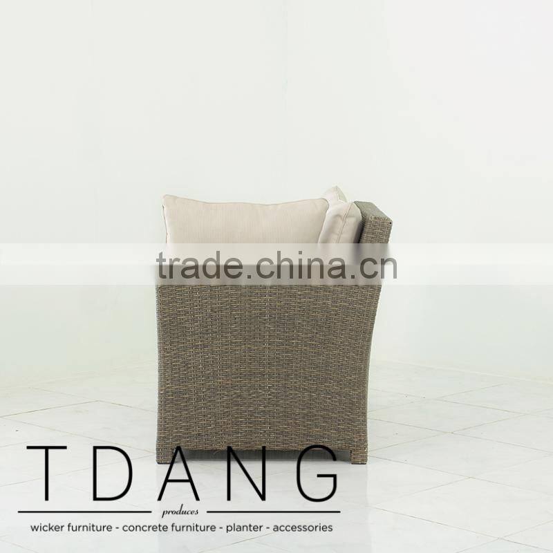 Salinas Wicker Left Hand Sofa 2 Seats - Weather Resistant Outdoor Wicker Sofa Corner