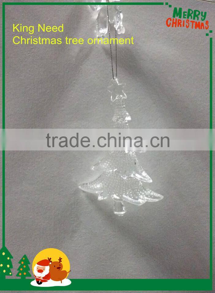clear plastic acrylic hanging Christmas tree ornament