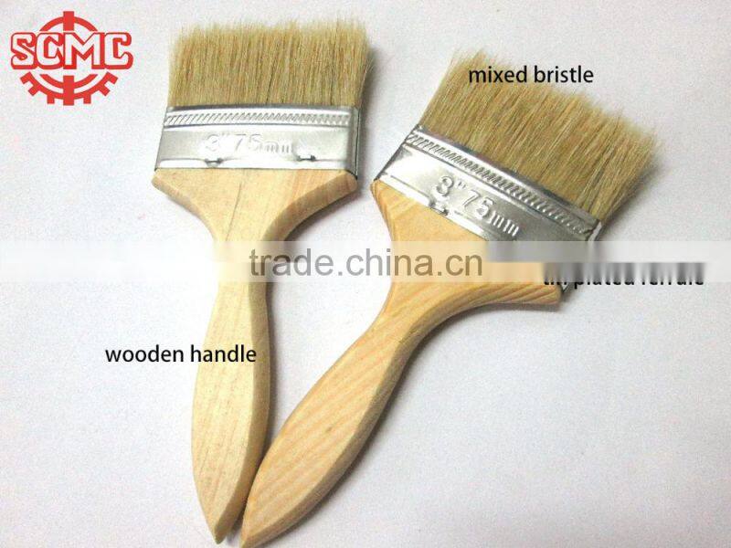 wooden handle tin plated ferrule mixed bristle paint brush