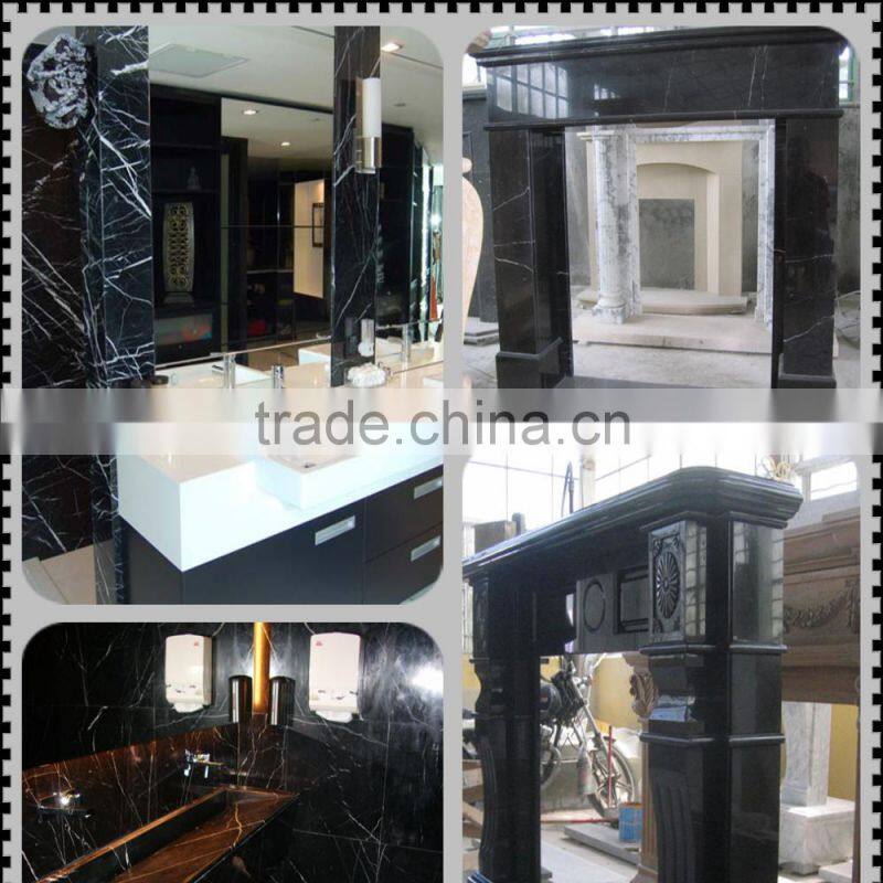 Polished Black Marquina marble tile