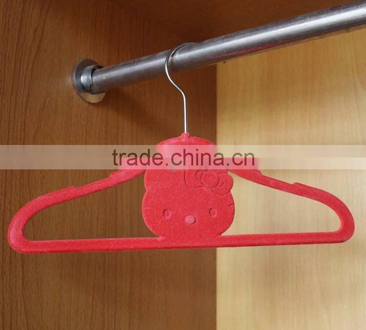 Velvet hanger for children in red