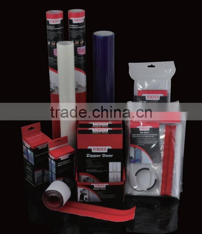 Zipper Door, Dustproof Plastic Film with Masking Tape