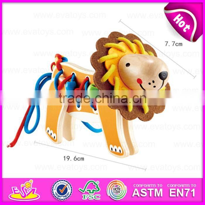 2016 Wholesale kids wooden beads threading toy,Creative baby wooden beads threading toy,diy beads threading toy W11E045