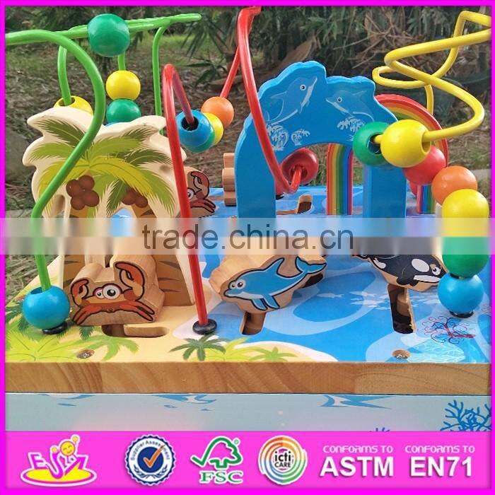 2016 new design children wooden classic toy bead maze W12D033