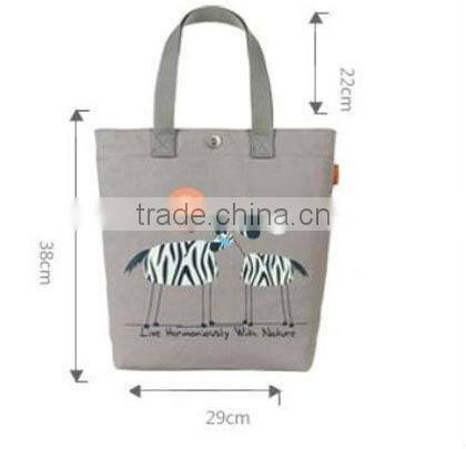 100% plain organic cotton shopping bag cotton promotion bag for women with canvas