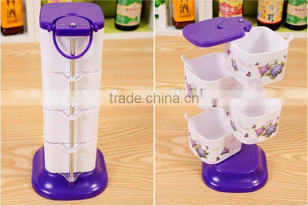 Home Kitchen Rotating Plastic Spice Sugar Flavor Seasoning Container Box Y