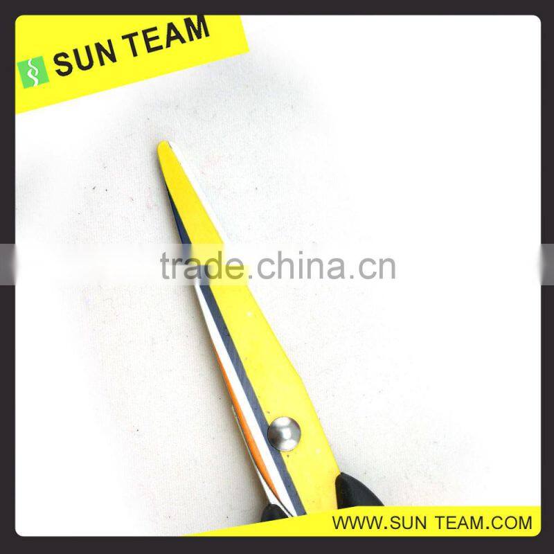 Factory price colorful heat transfer printing plastic school scissors