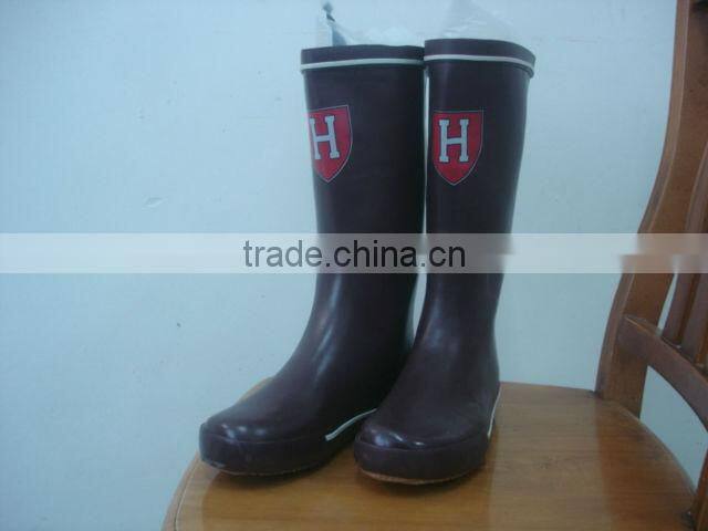 women patterned rubber rain boots flat sole outdoor eco-friendly rain boots