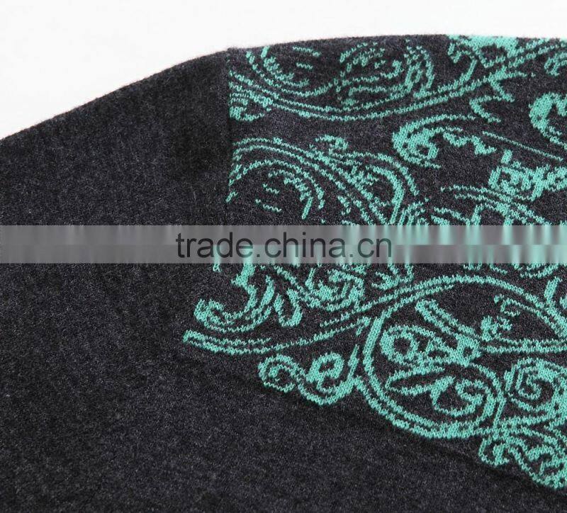Raidy boer Men's wool sweater wiht V neck fashion print knitwear
