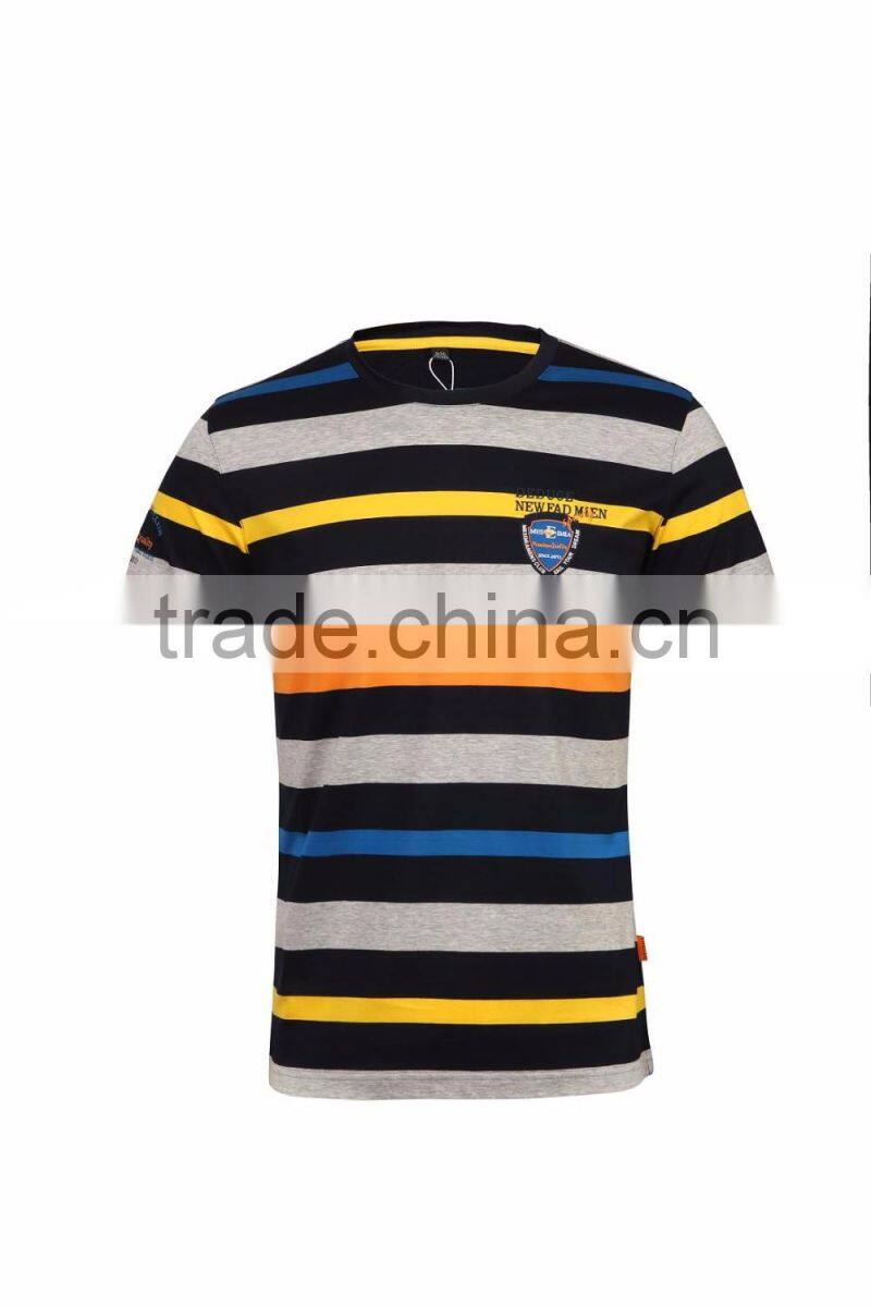 mens bulk sale plain stripe cotton t shirt