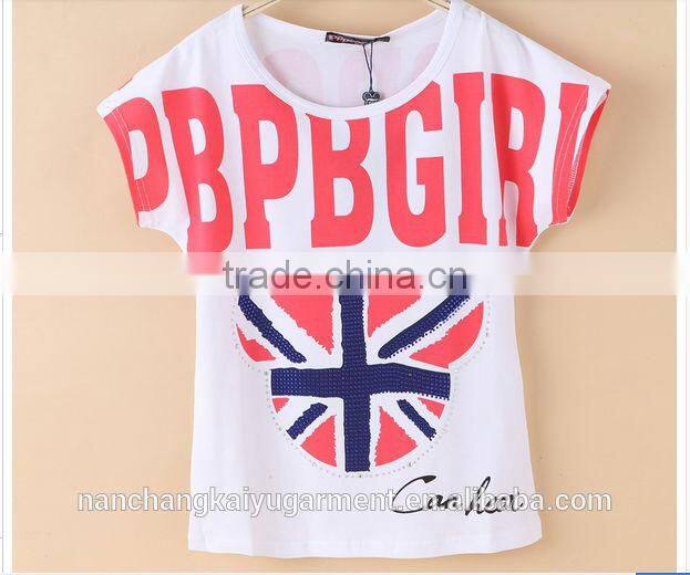 Girl kids fashion printed cotton T shirt