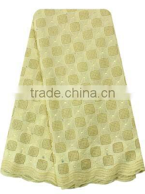 Cheap price hign quality square style cotton swiss voile lace with stones for clothes SL0408