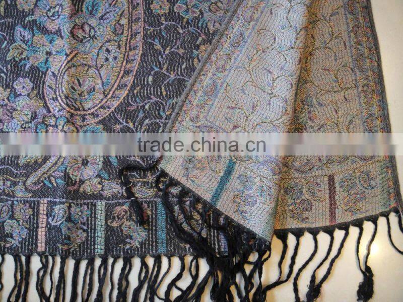wholesale factory Russian lady paisley pashmina shawl 100%rayon