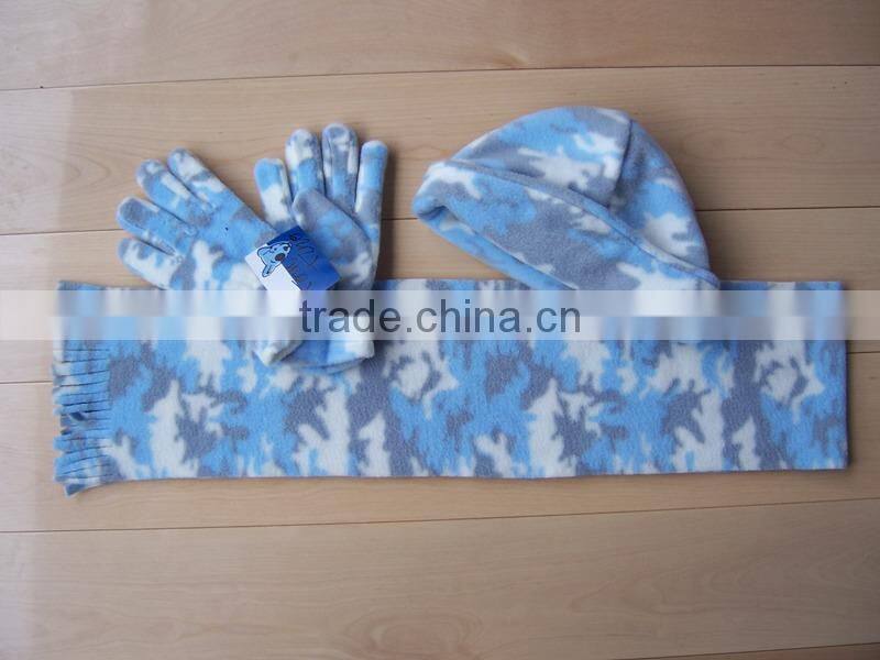 promotion polar fleece hat and scarf sets