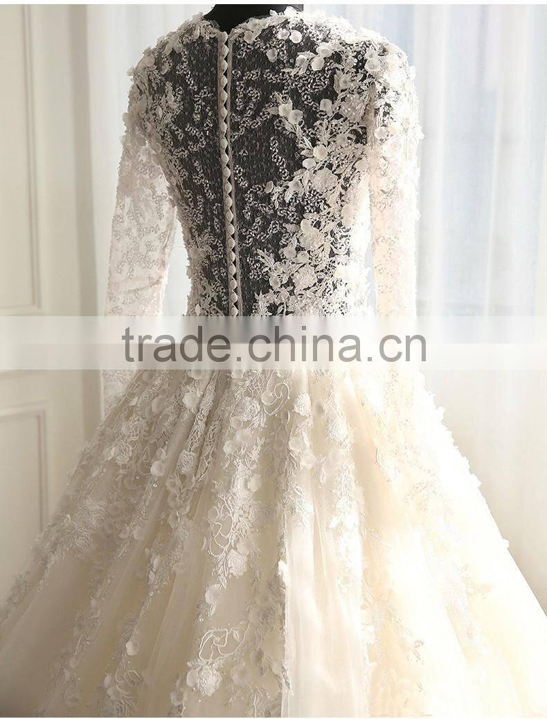 Custom Made White See Through Women Wedding Dress Empire Vintage Floor Length Princess Party Dress YDYS15B0201