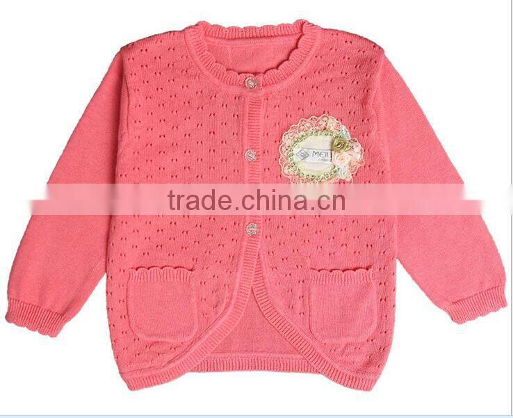 stylish white pink purple cotton knitted baby girls sweater cardigan