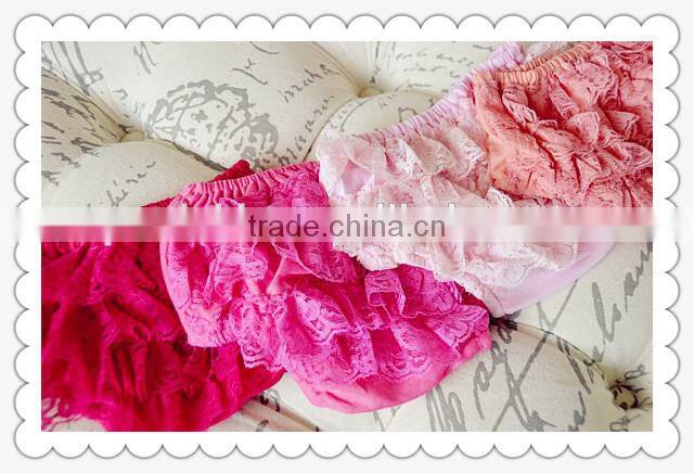 Hot Sale Kids Wear Dubai Baby Bloomers Ruffles Lace Infant Diaper Bloomer Wholesale