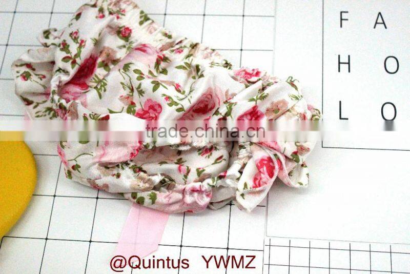 Ruffle shorts for baby girl pink flowers bloomer newborn baby clothes China supplier