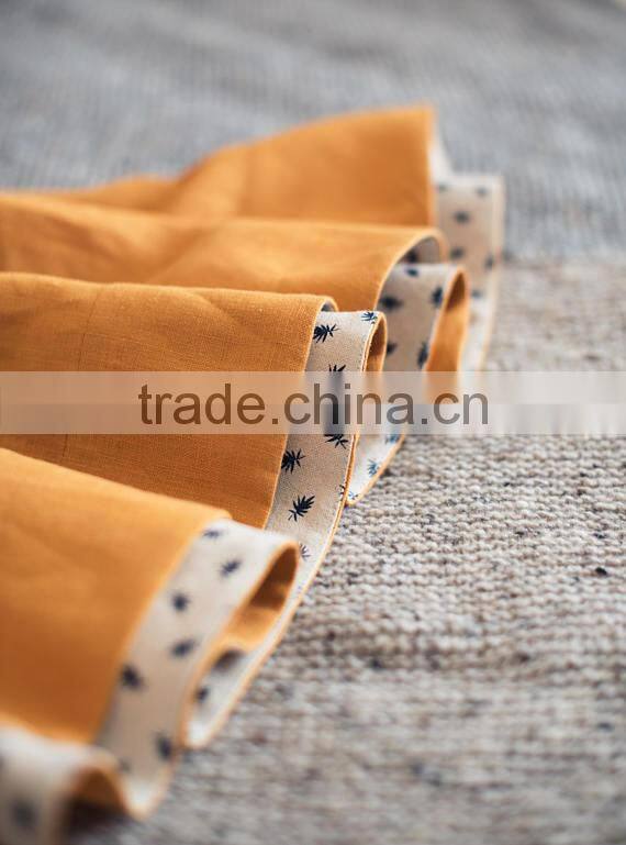 Classic Peter Pen Collar Mustard Linen Girl Child Dress Doild Kid Dress