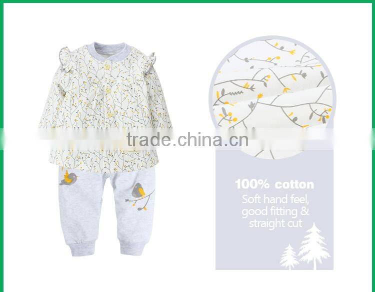 2017 fashion matching clothing set 2 pieces long sleeve kid clothes