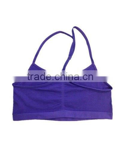 seamless front double layers padless sport tank top cami bra with protuberant lines