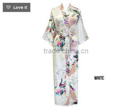 Women fashion robe Peacock Satin NightGowns,Satin Night Dress NG024