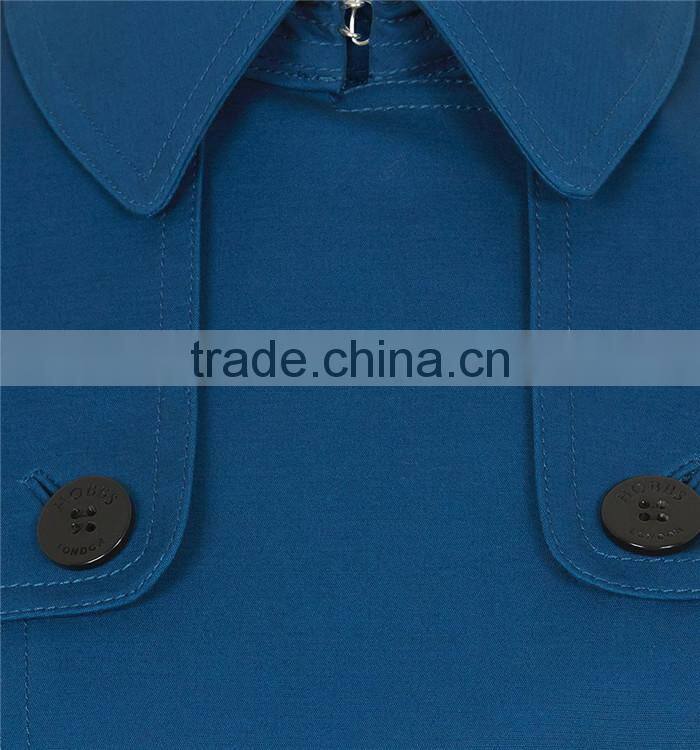 latest stylish double breasted blue women suit coat