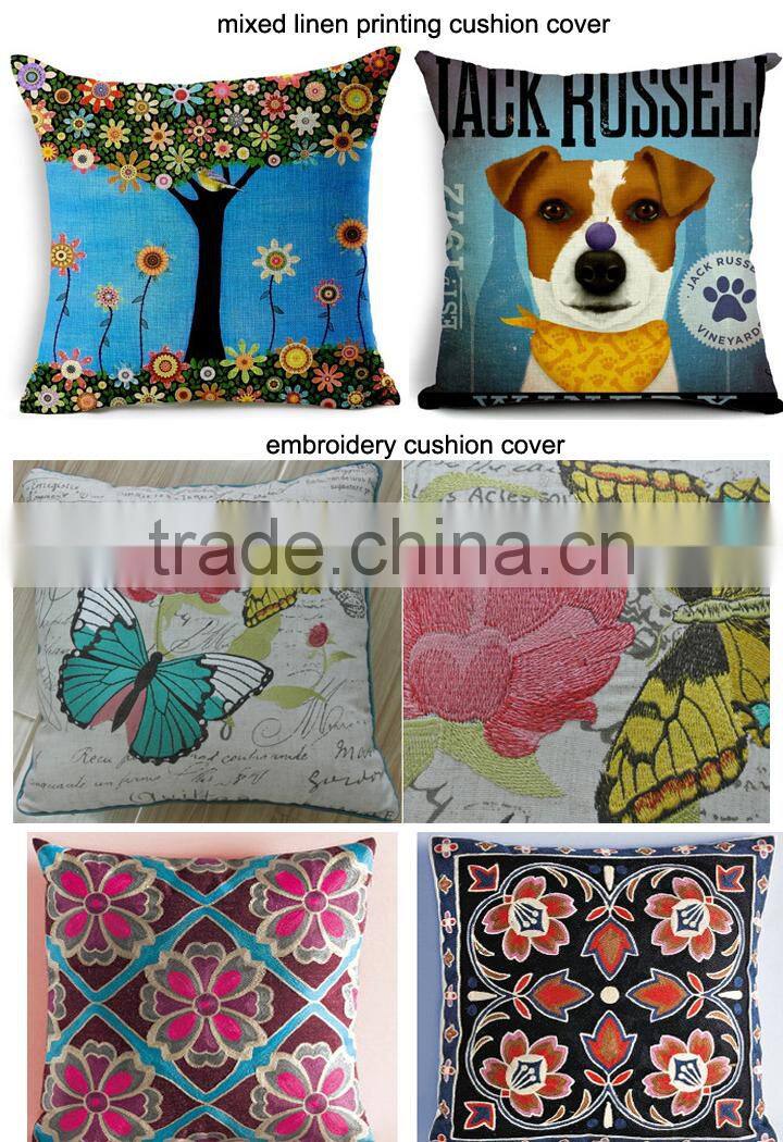 blue color abstract pattern cusotm linen 100%polyester cushion cover