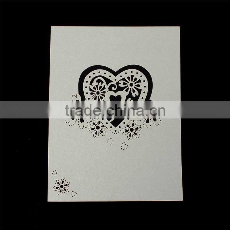 Paper Wedding Party Name Place Cards Heart Hollow Off-white