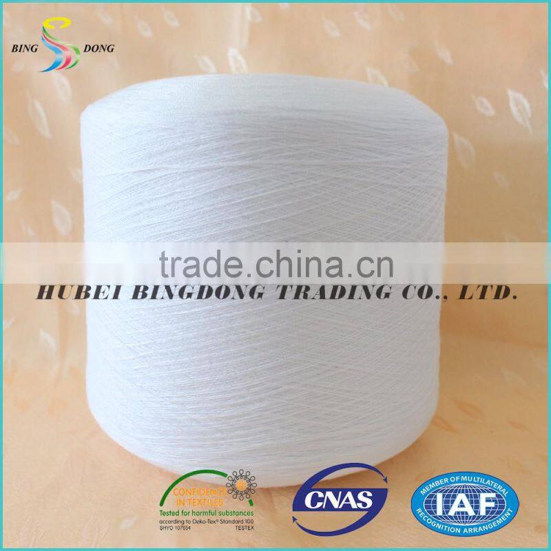 Ne 60s/2 60s/3 bright raw white plastic cone spun polyester yarn